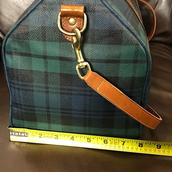 MRALPH LAUREN Black Watch Plaid Boston Travel Duffle Shoulder Bag 40cm - Picture 14 of 17